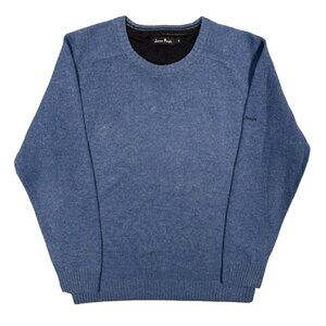James Pringle Lambswool Cashmere Sweater Crewneck Knit Blue Small